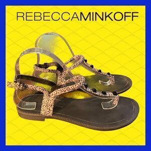 Rebecca Minkoff Cheetah Thong Sandals 7.5